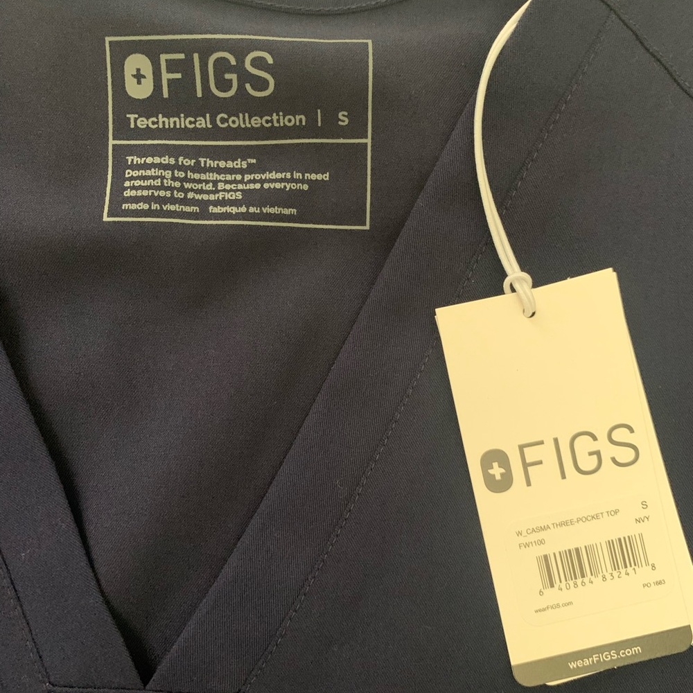 Figs Navy Technical Collection Scrub Top